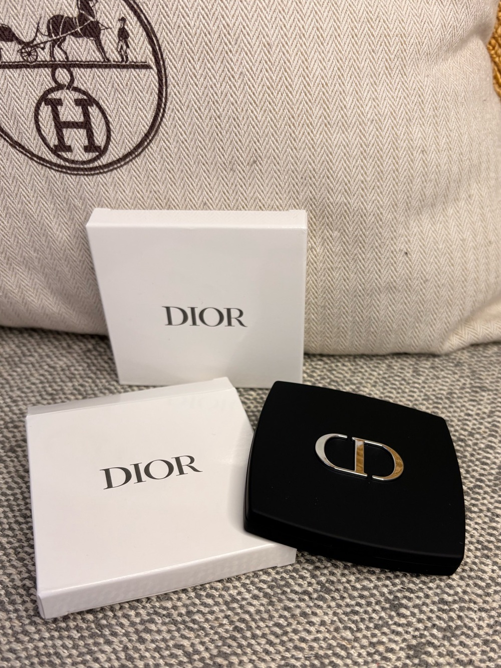Dior Compact Mirror Case in Black and Silver